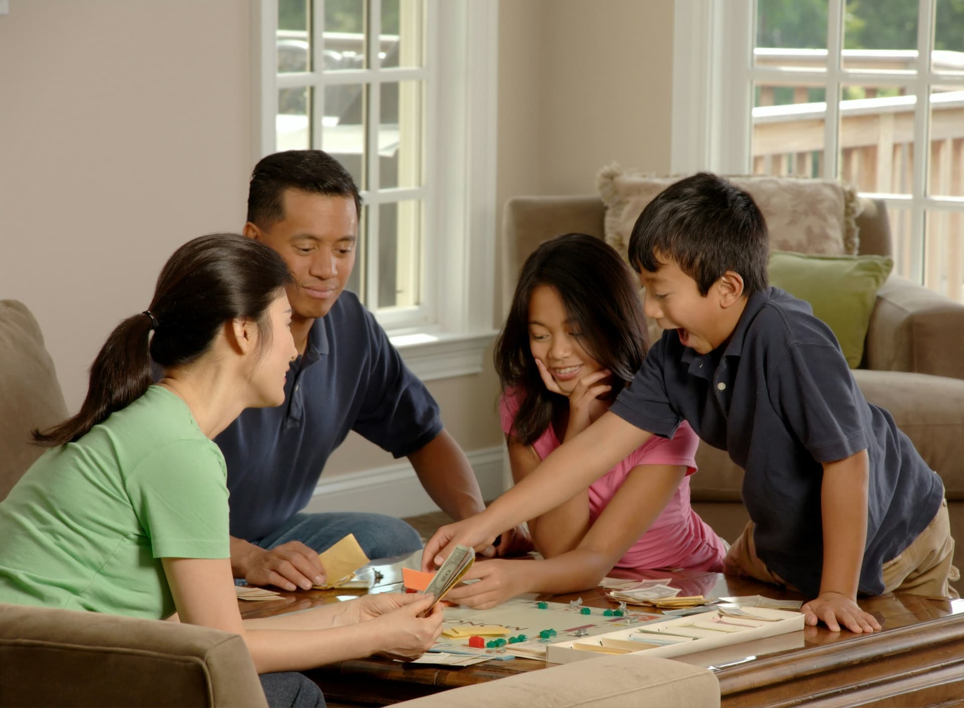An American host family welcoming a student from Hungary