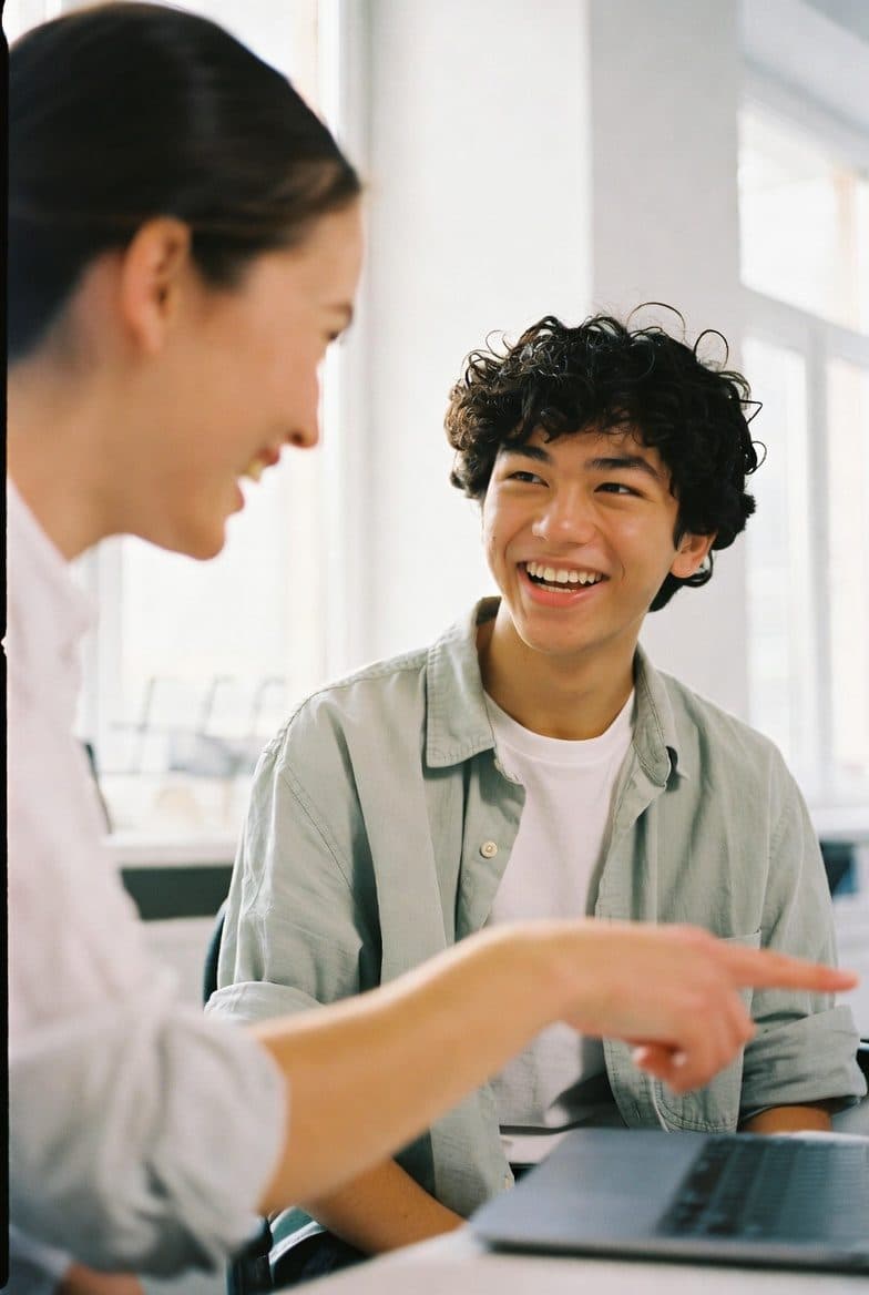 An education advisor guiding an international student through the process