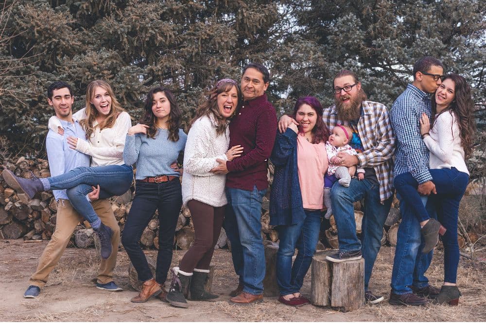 An American host family welcoming a student from Spain