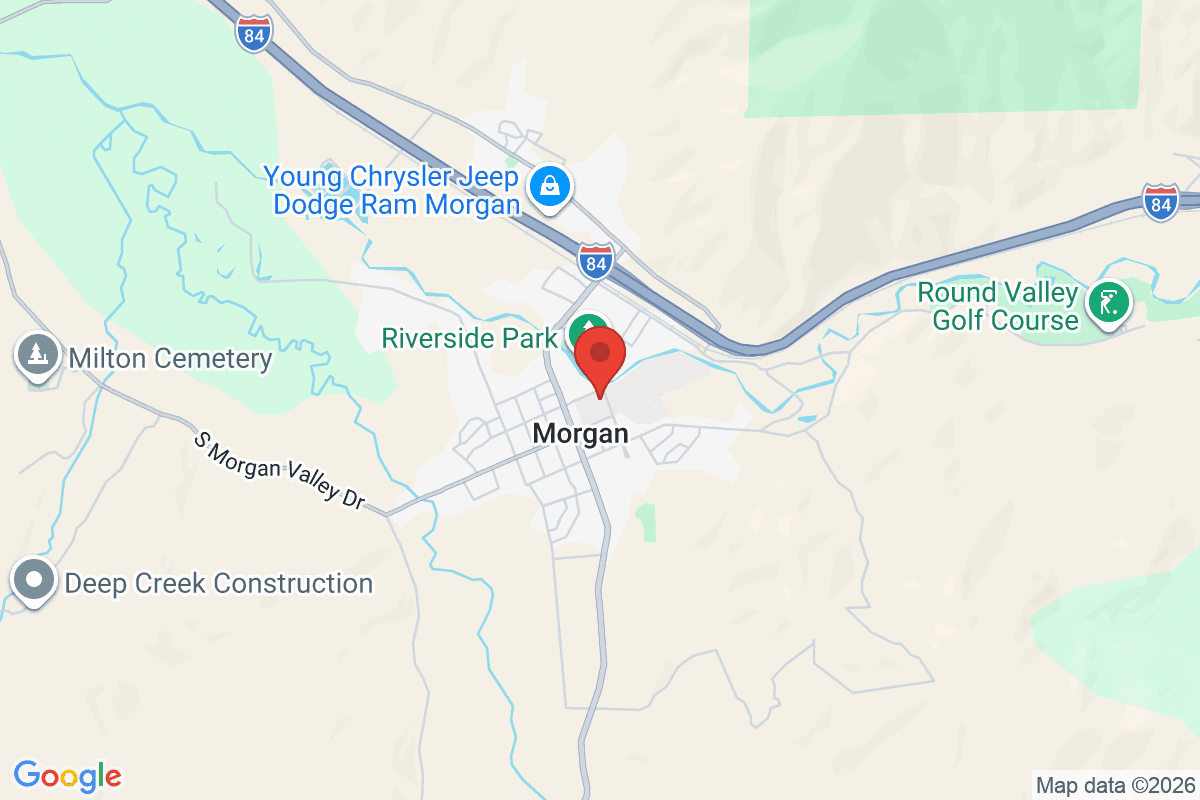 Map of the area surrounding Morgan High School in Morgan, Utah