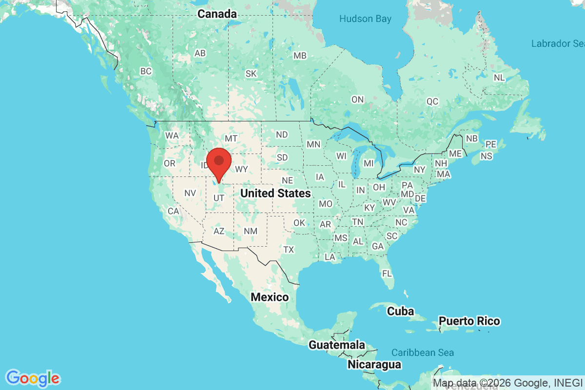 Map showing where Morgan, Utah is located within the United States