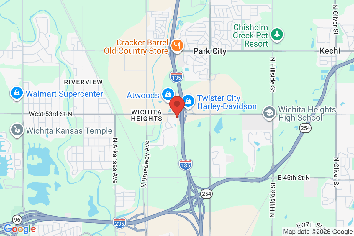 Map of the area surrounding Life Preparatory Academy in Wichita, Kansas