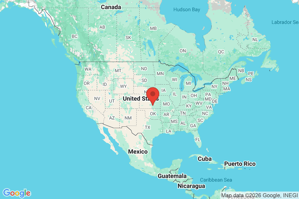 Map showing where Wichita, Kansas is located within the United States