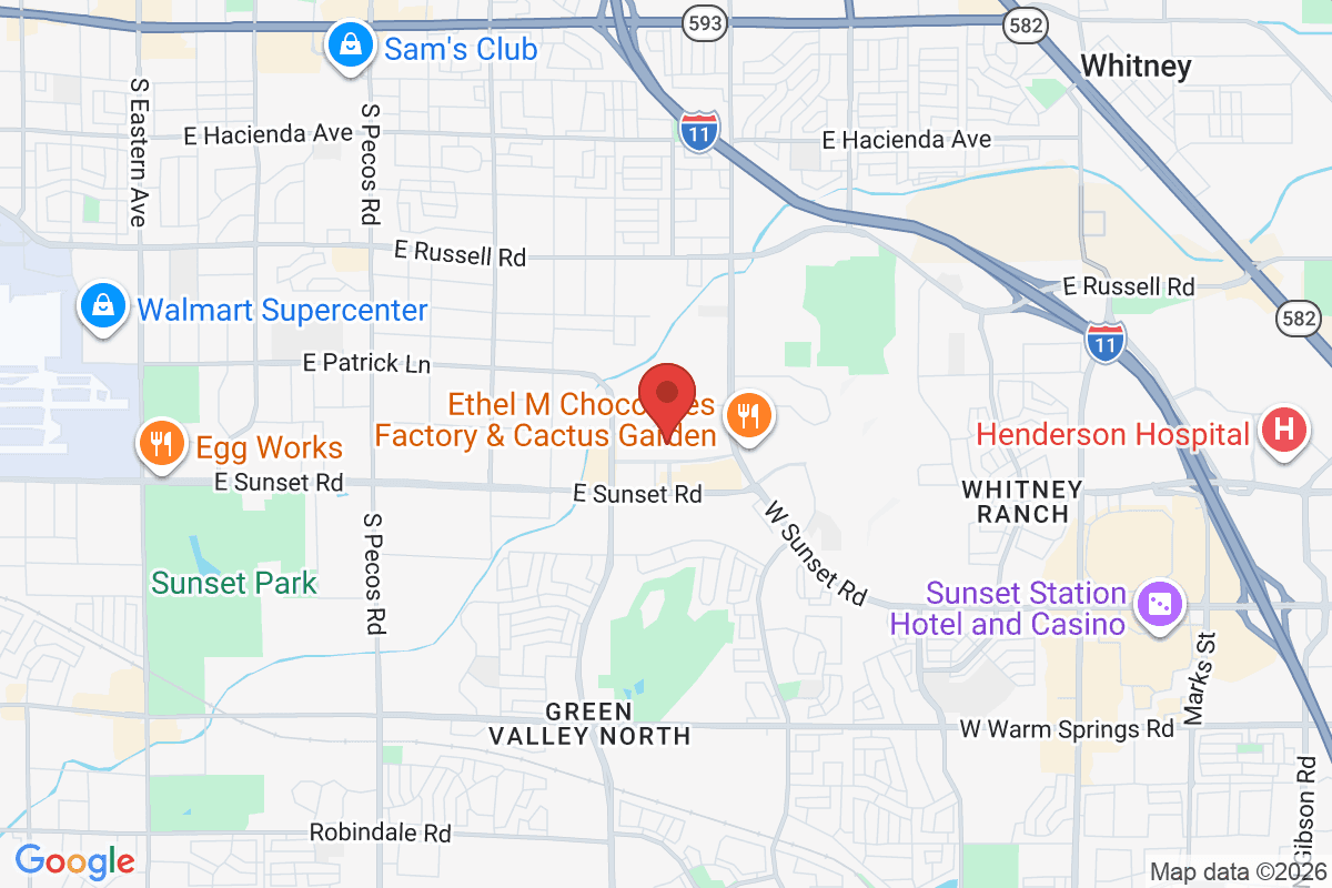 Map of the area surrounding American Heritage Academy in Henderson, Nevada