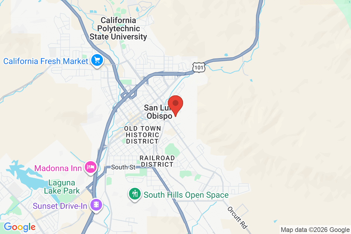 Map of the area surrounding San Luis Coastal Unified School District in San Luis Obispo, California