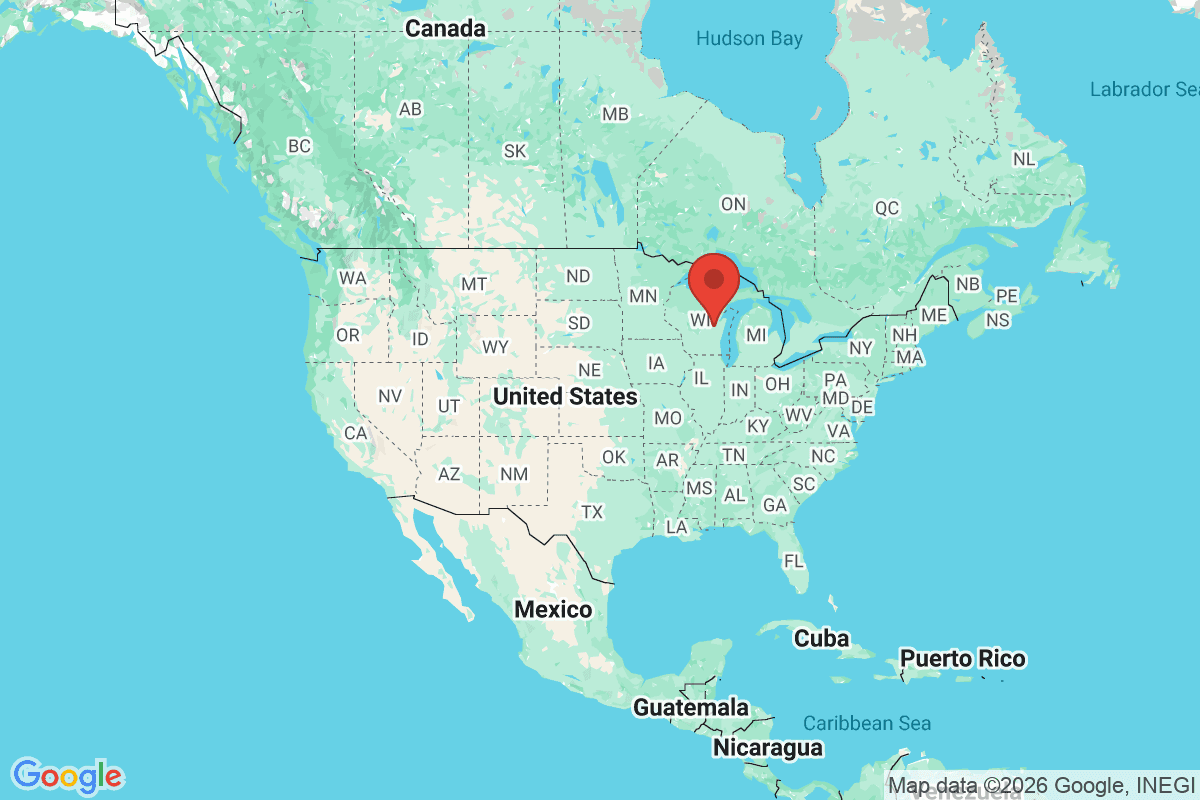 Map showing where Appleton, Wisconsin is located within the United States