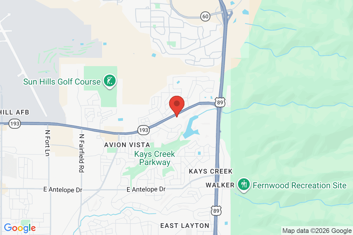 Map of the area surrounding Layton Christian Academy in Layton, Utah