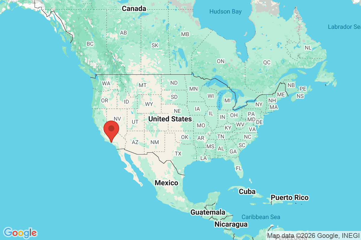 Map showing where Woodland Hills, California is located within the United States