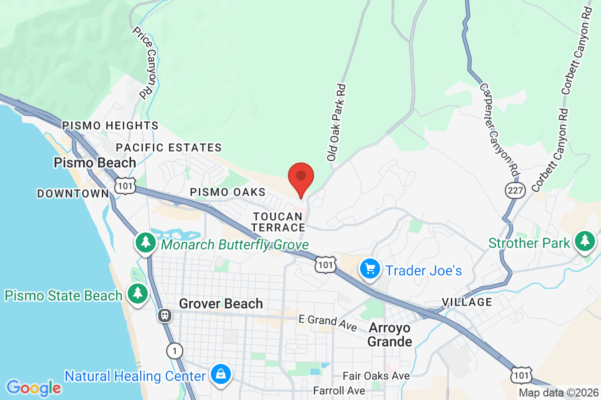 Map of the area surrounding Coastal Christian School in Pismo Beach, California