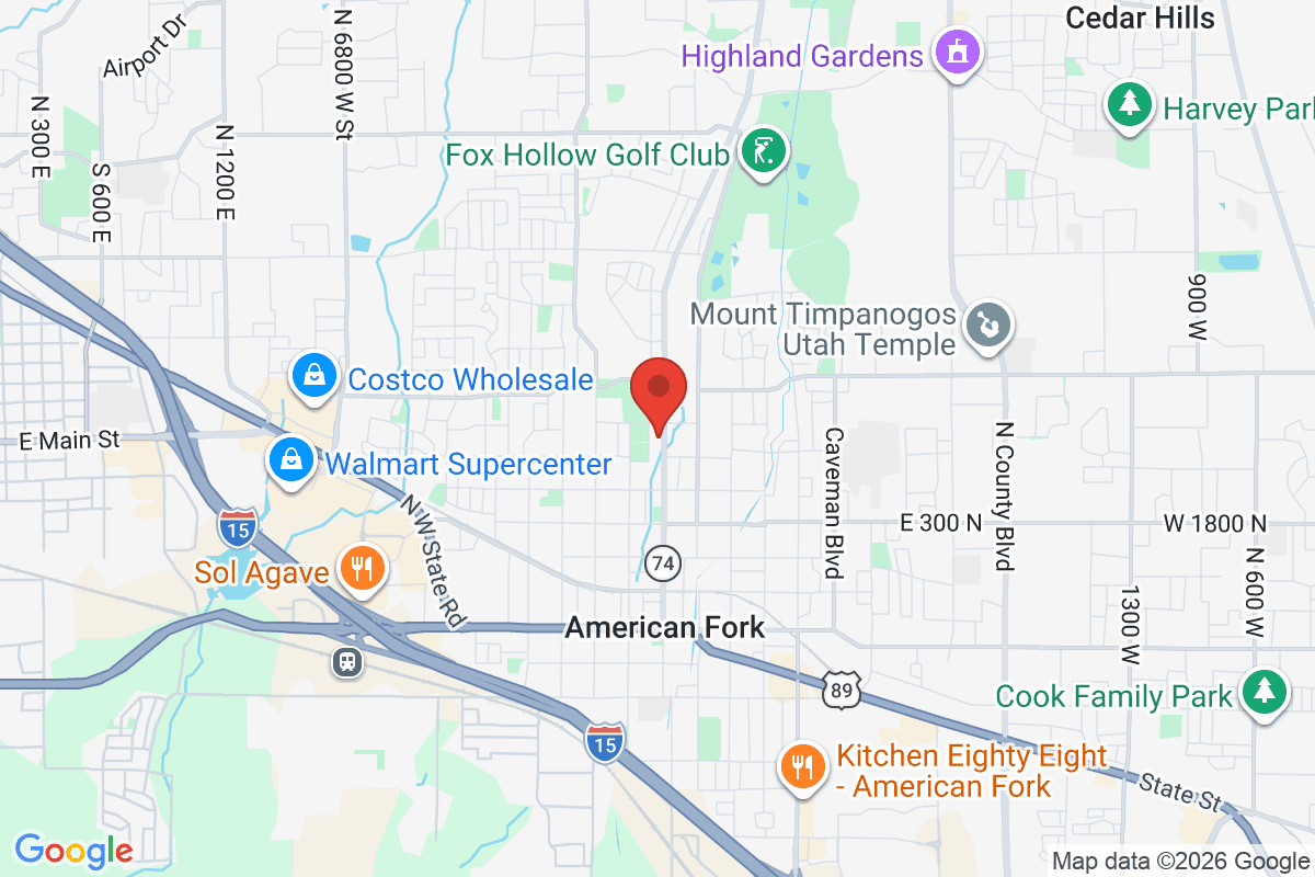 Map of the area surrounding Alpine School District in American Fork, Utah
