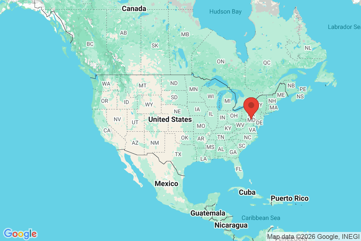 Map showing where Hagerstown, Maryland is located within the United States