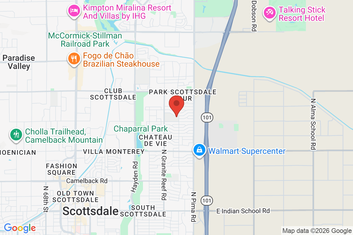 Map of the area surrounding Scottsdale Unified School District in Scottsdale, Arizona