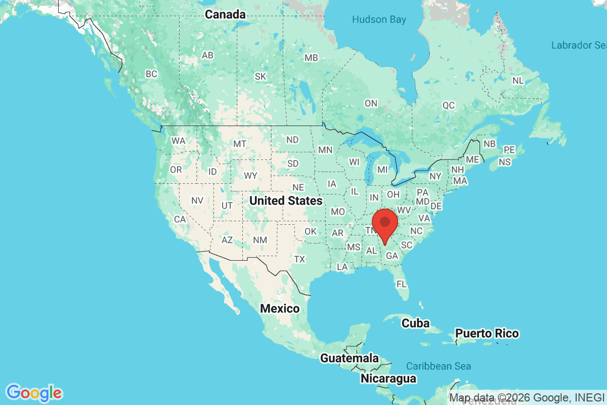 Map showing where Hampton, Georgia is located within the United States
