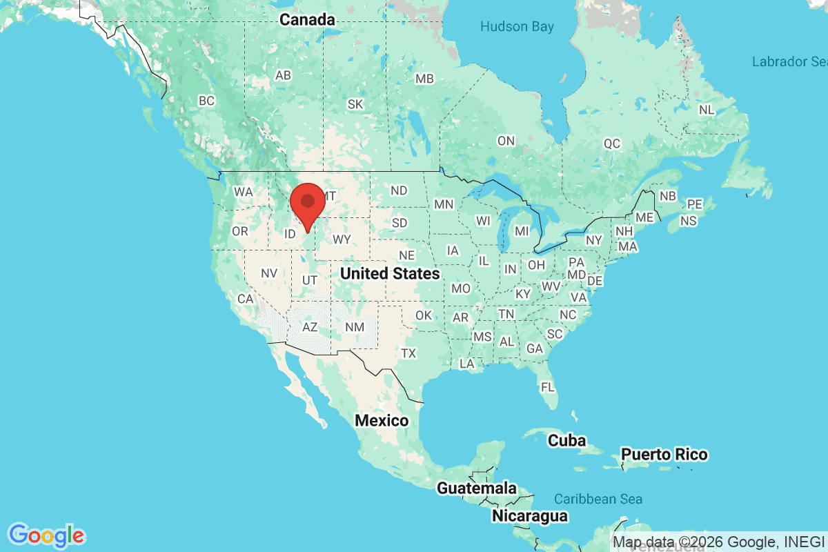 Map showing where Idaho Falls, Idaho is located within the United States